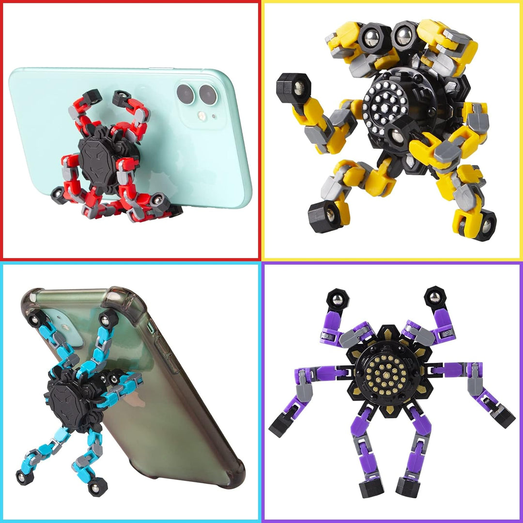 Tvarovatelný antistresový fidget spinner pro děti i dospělé – 4 kusy