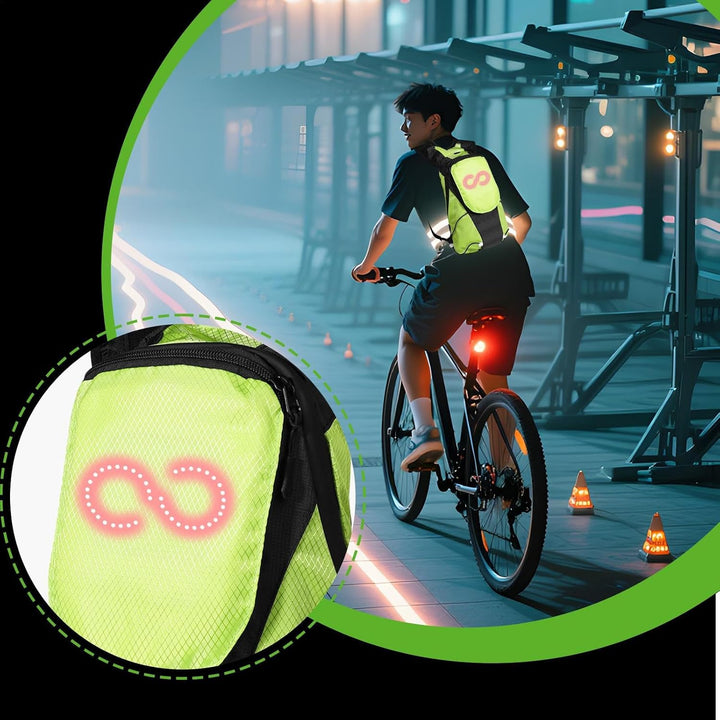 LED-motocyklový batoh – svítící bezpečnostní taška pro venkovní a noční jízdy – Lumaro