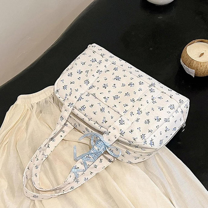 Bow Duffle Bag – Velká plátěná víkendová taška s detailem stuhy – Floria