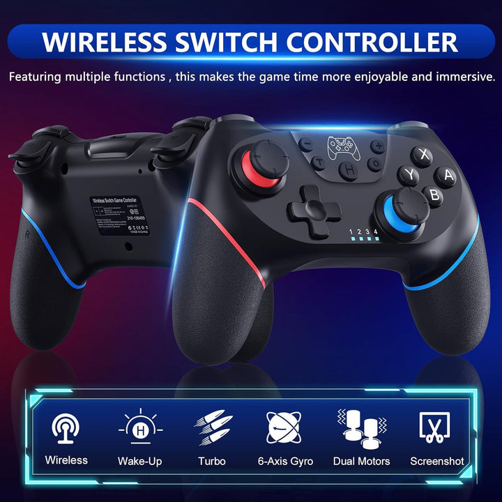 Bezdrátový ovladač pro Switch s joystiky s Hallovým efektem a funkcí Turbo – Nexora