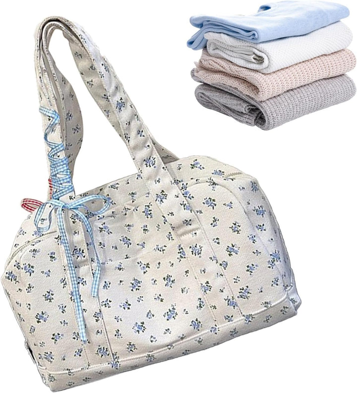 Bow Duffle Bag – Velká plátěná víkendová taška s detailem stuhy – Floria