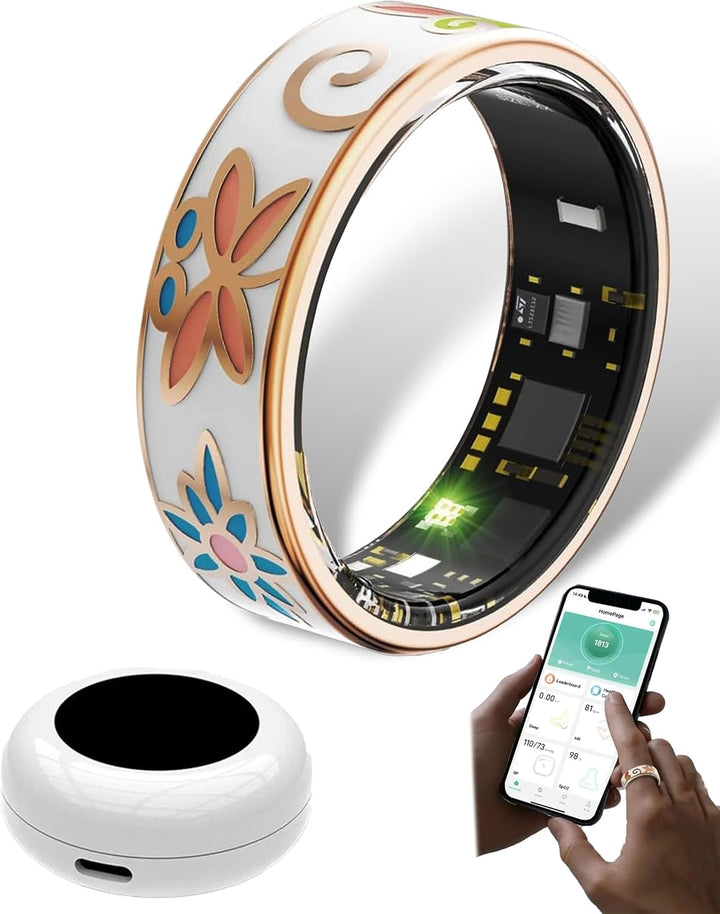 Chytrý smaltovaný wellness prsten – fitness a spánkový tracker pro iOS & Android – Aurina