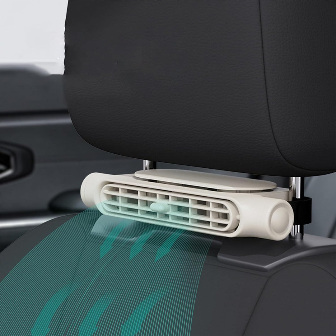 3 rychlosti USB ventilátor do auta & držák na opěrku hlavy – AutoBreeze (1+1 ZDARMA)