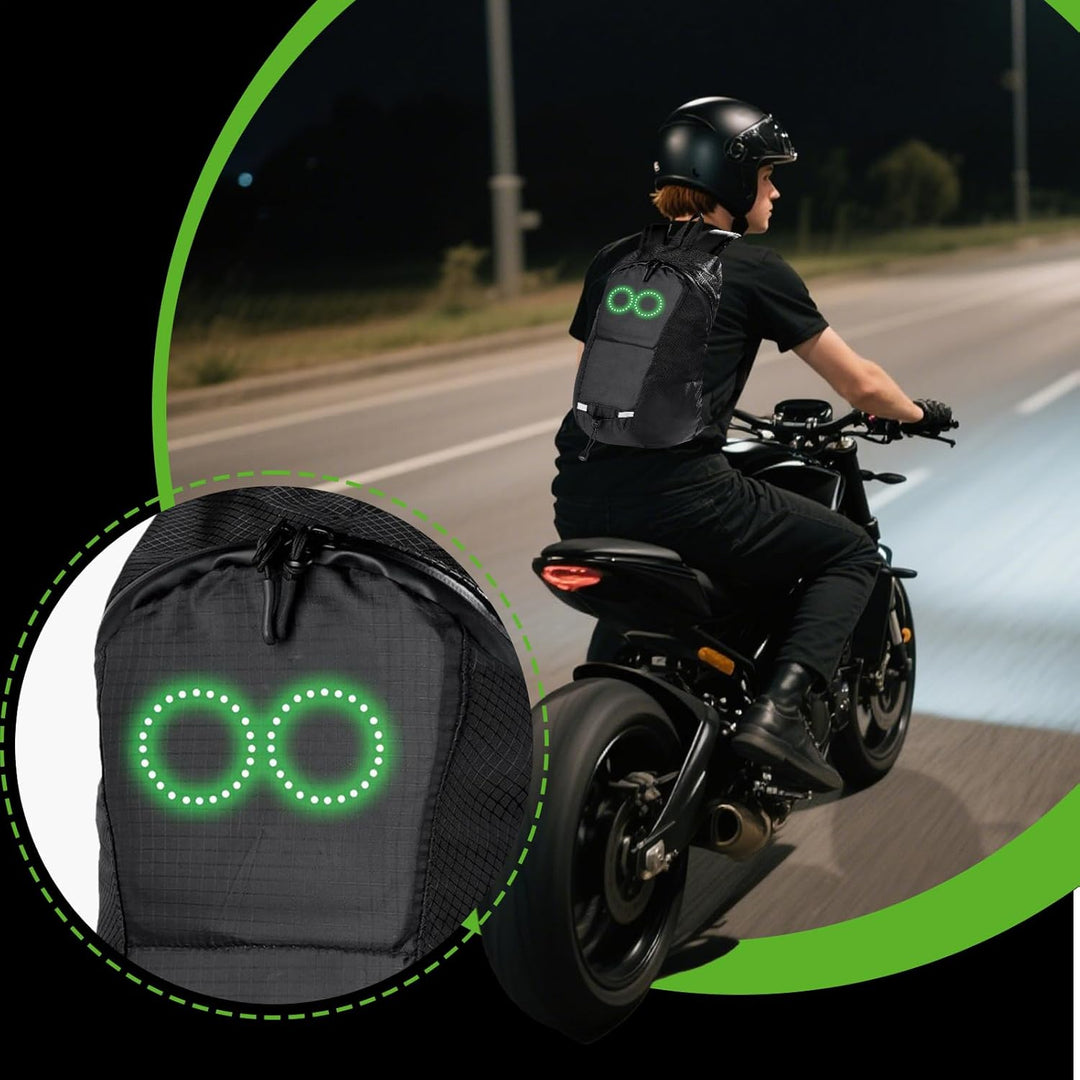 LED cestovní batoh – vodotěsný svítící batoh s na zvuk reagujícím svitem – Nexora