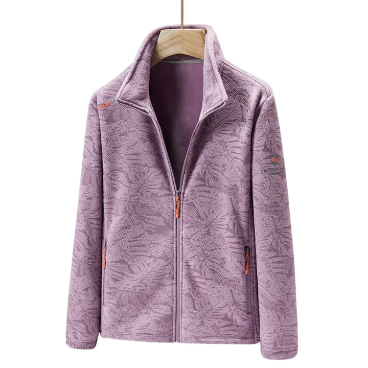 Dámská outdoor fleece bunda větruodolná s rostlinným vzorem – Marit