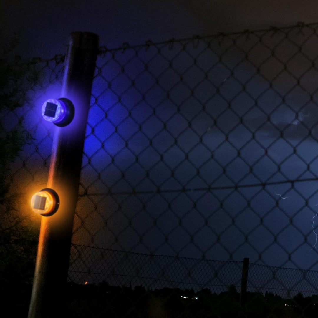 Solárně napájená sada magnetických stroboskopických světel – jantarová a modrá – Liora