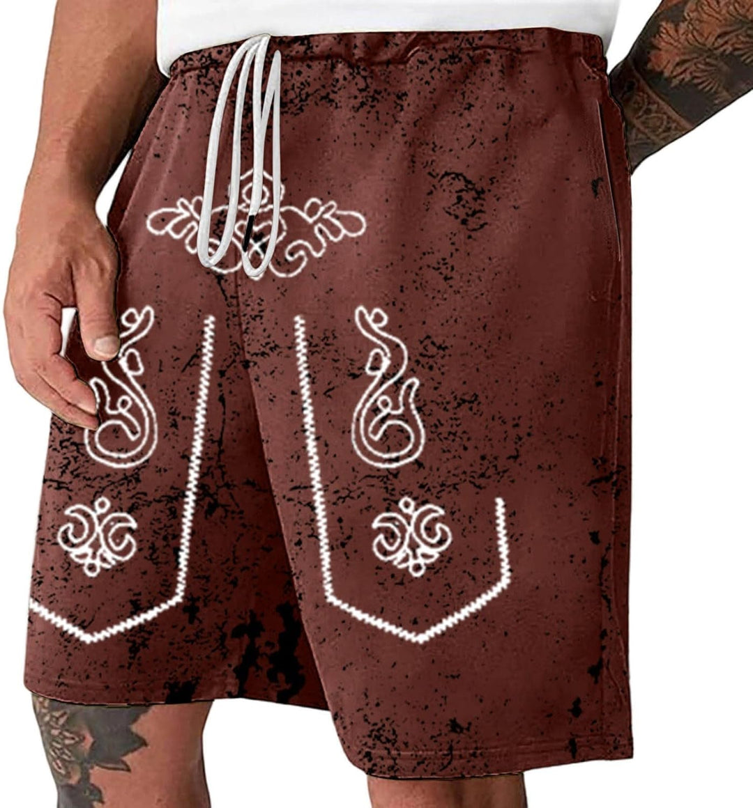 Pánské šortky s opotřebovaným vzhledem a potiskem Oktoberfest – SeppShorts Oktoberfest 2025