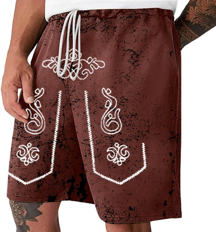 Pánské šortky s opotřebovaným vzhledem a potiskem Oktoberfest – SeppShorts Oktoberfest 2025