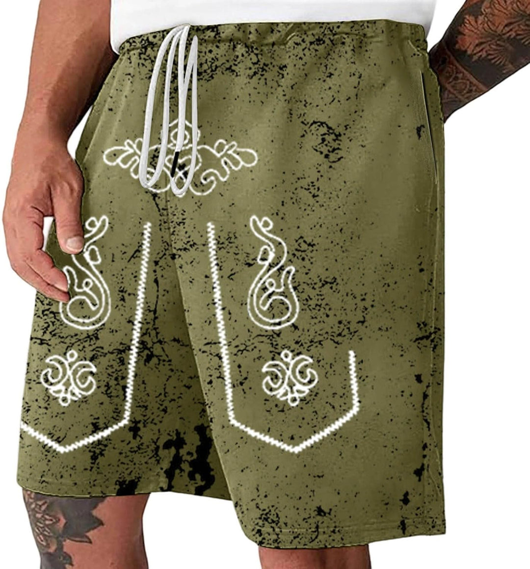 Pánské šortky s opotřebovaným vzhledem a potiskem Oktoberfest – SeppShorts Oktoberfest 2025
