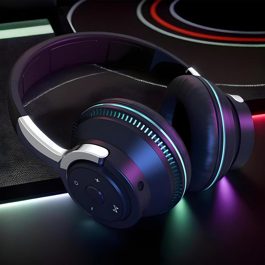 Skládací bezdrátová sluchátka s RGB osvětlením – Sonvix (1+1 ZDARMA)