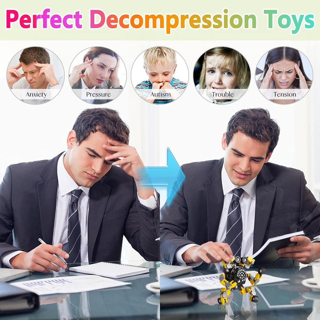 Tvarovatelný antistresový fidget spinner pro děti i dospělé – 4 kusy