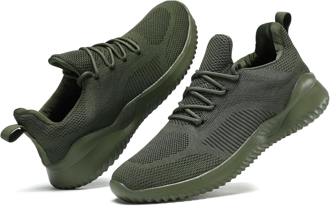 Grüne Herren-Sneaker, atmungsaktiv, rutschfest, ideal für Sport und Freizeit.
