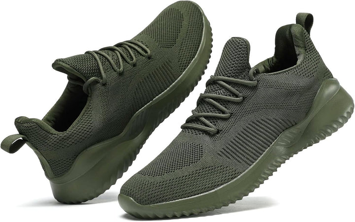 Grüne Herren-Sneaker, atmungsaktiv, rutschfest, ideal für Sport und Freizeit.