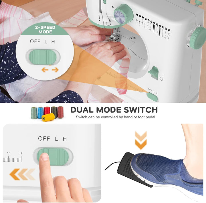 Přenosný šicí stroj se 12 stehy a rozšiřovacím stolem – StitchPro