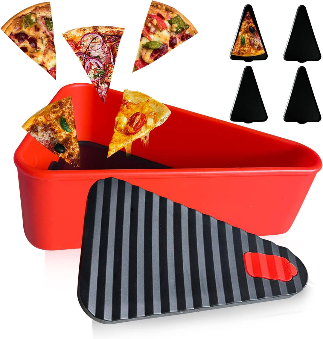 Opakovaně použitelný úložný box na pizzu se 2 podnosy – SliceSafe (1+1 ZDARMA)