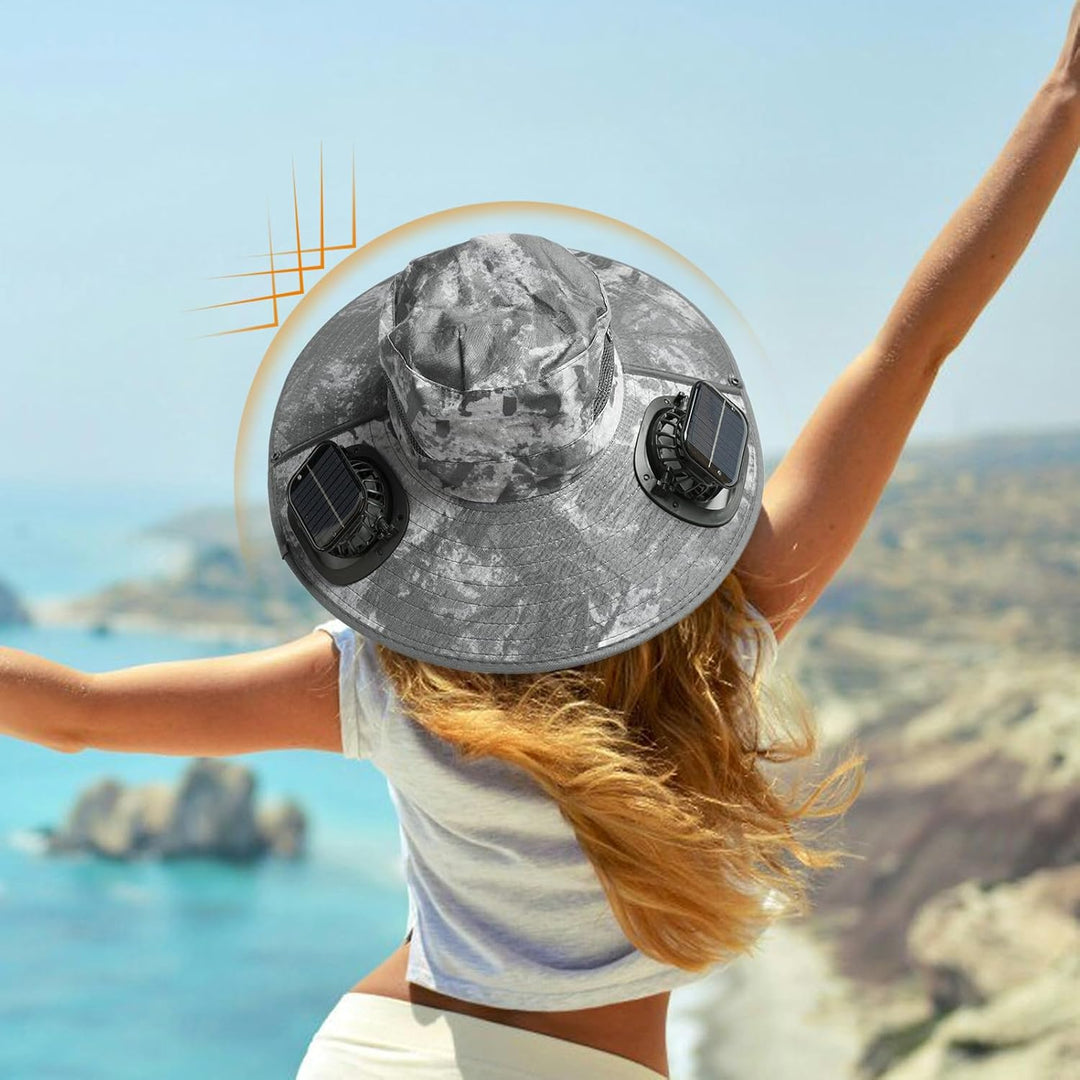 Solární ventilátorový chladicí klobouk s UV ochranou – Solvoro