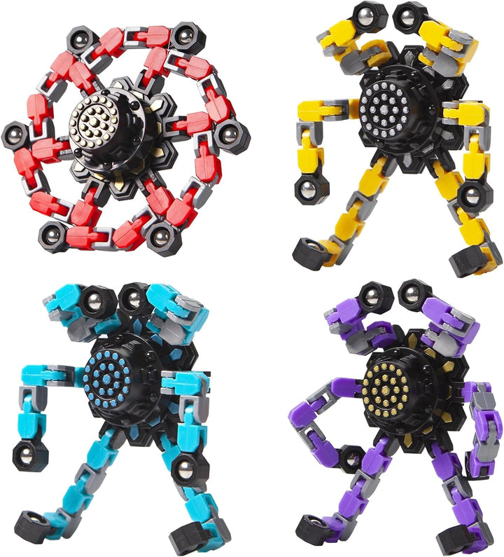 Tvarovatelný antistresový fidget spinner pro děti i dospělé – 4 kusy