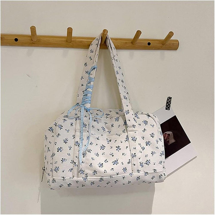 Bow Duffle Bag – Velká plátěná víkendová taška s detailem stuhy – Floria