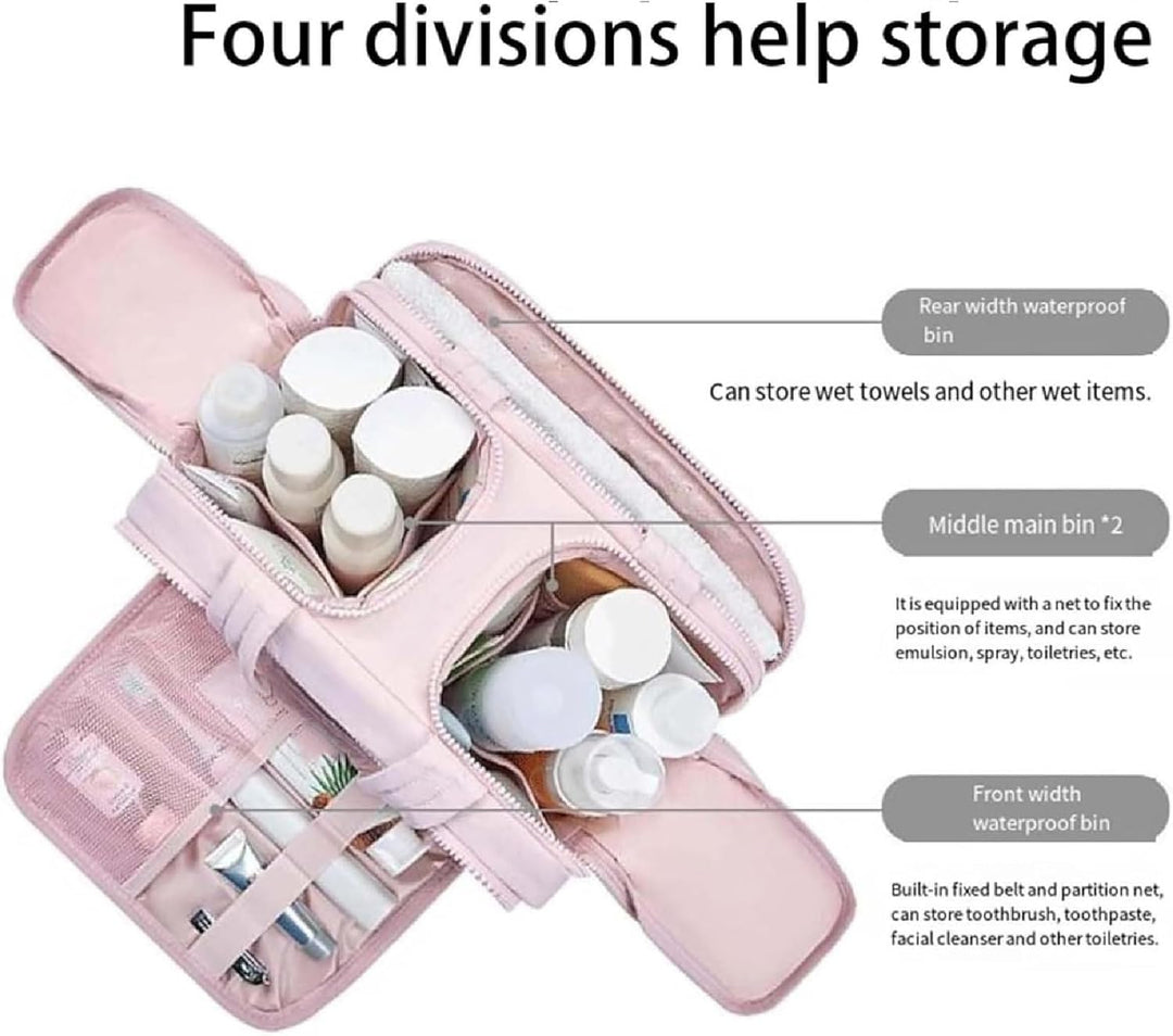 Cestovní kosmetická taška – Velký nepromokavý toaletní a make-up organizér (4 v 1) – Selvane