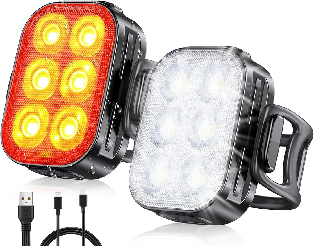 Ultra tenká USB dobíjecí sada cyklistických světel s 4+6 režimy – SlimBeam