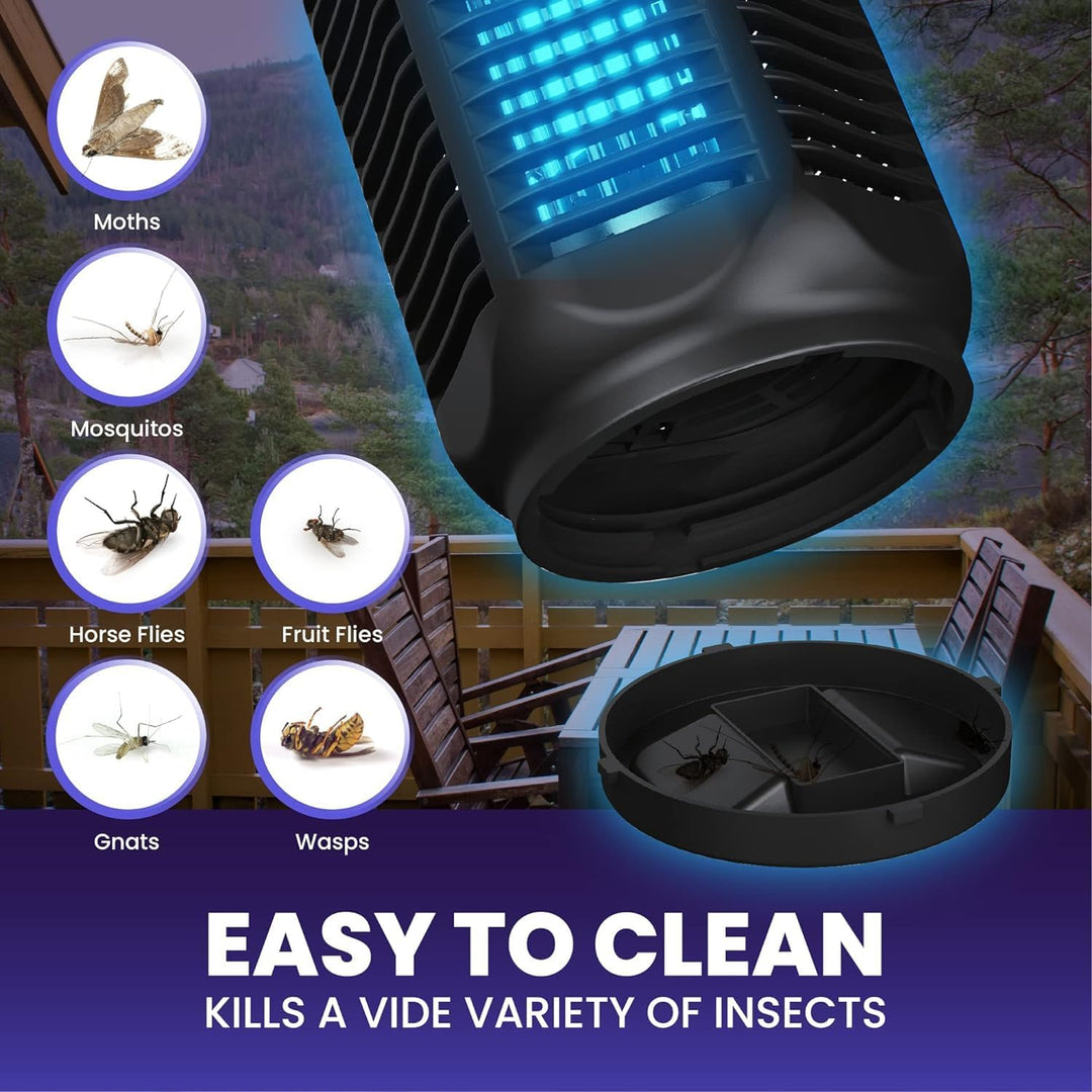 Elektrický lapač hmyzu s 20 W UV světlem a 4200 V mřížkou, voděodolný (IPX4) – Zeytra