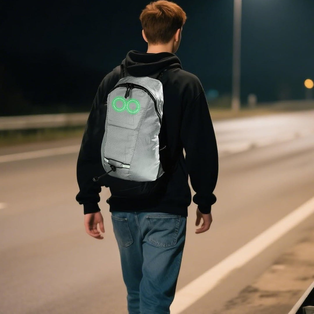 LED cestovní batoh – vodotěsný svítící batoh s na zvuk reagujícím svitem – Nexora
