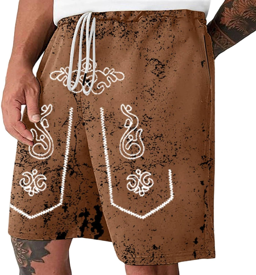 Pánské šortky s opotřebovaným vzhledem a potiskem Oktoberfest – SeppShorts Oktoberfest 2025