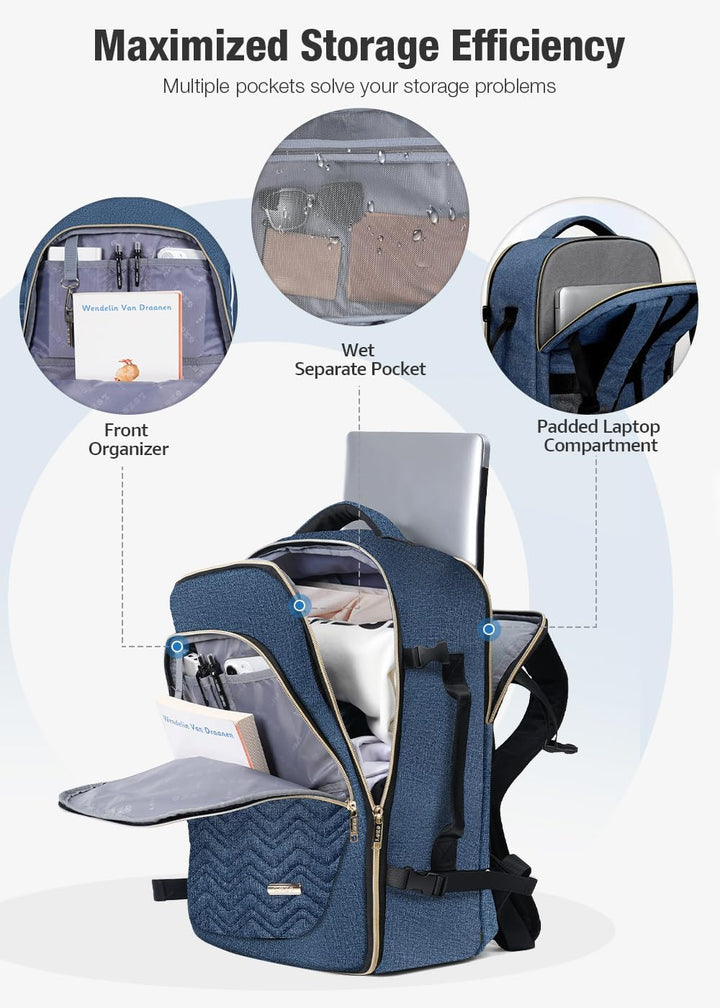 40 l cestovní trolley vhodný do letadla s 6 balicími kostkami a přihrádkou na notebook