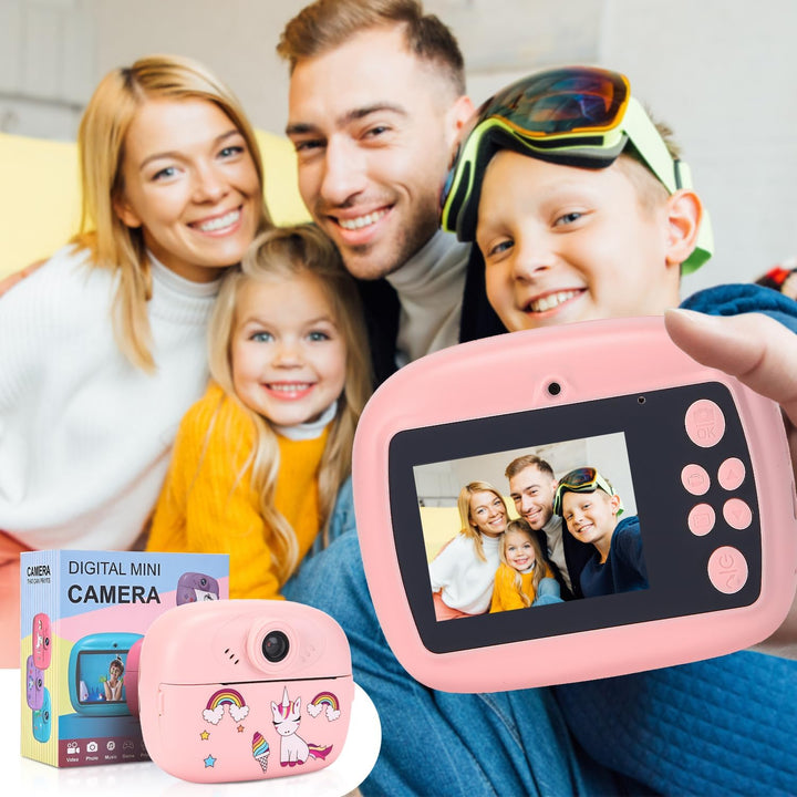 Dětský fotoaparát s okamžitým tiskem, duální čočkou, HD videem a kreativním setem – Lymora