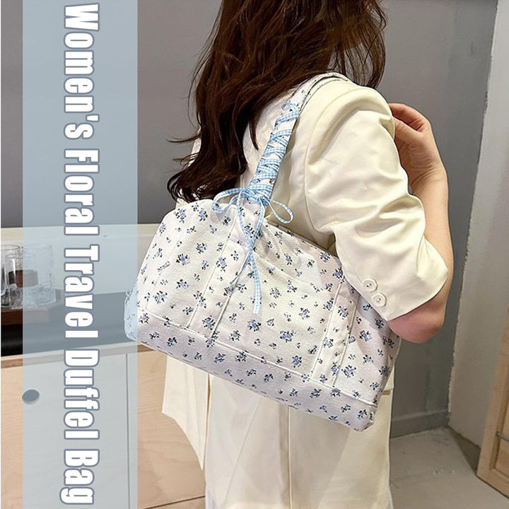 Bow Duffle Bag – Velká plátěná víkendová taška s detailem stuhy – Floria