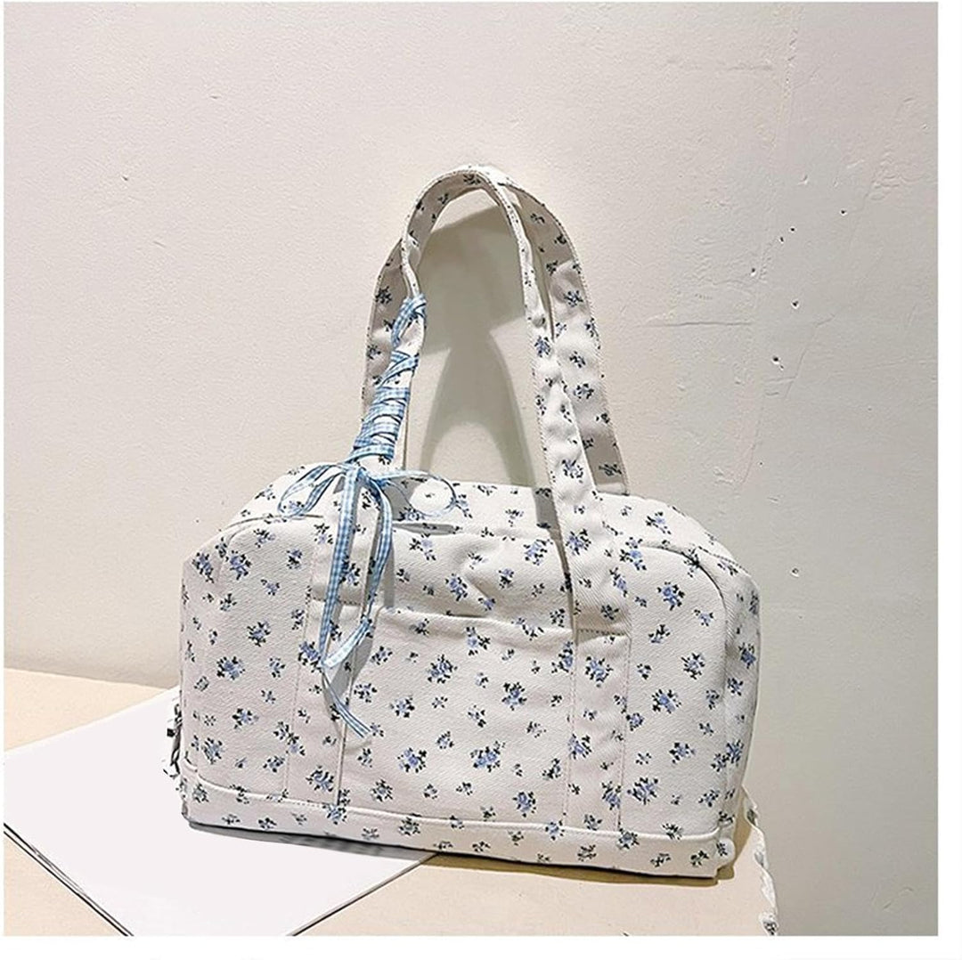 Bow Duffle Bag – Velká plátěná víkendová taška s detailem stuhy – Floria