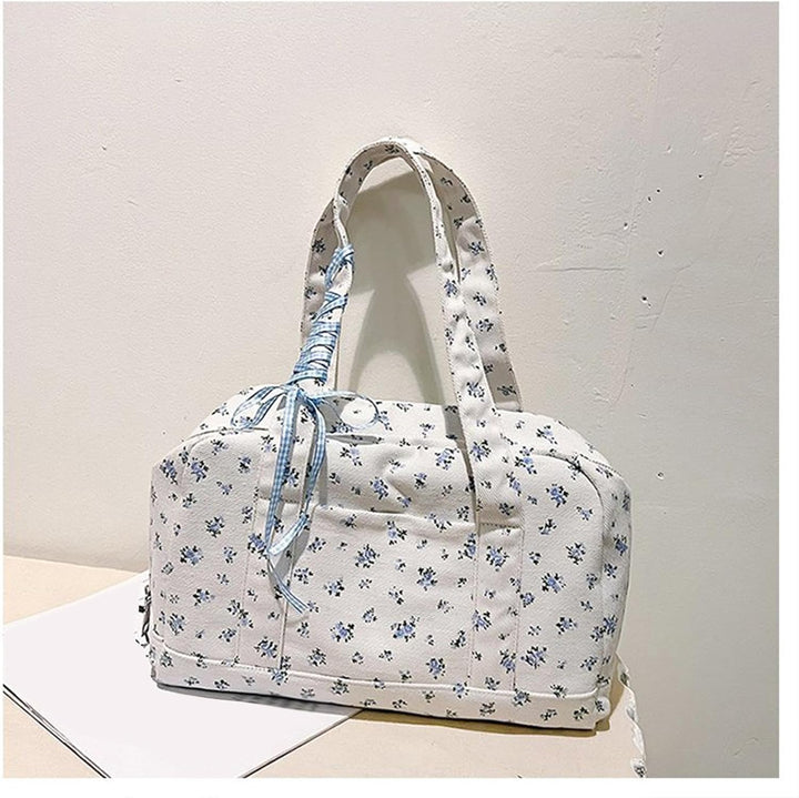 Bow Duffle Bag – Velká plátěná víkendová taška s detailem stuhy – Floria