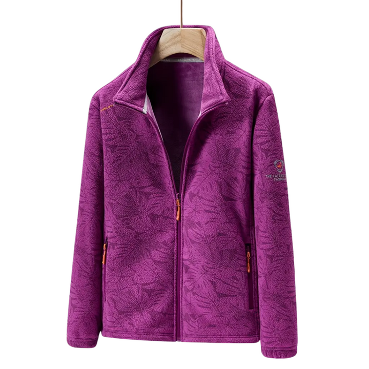 Dámská outdoor fleece bunda větruodolná s rostlinným vzorem – Marit
