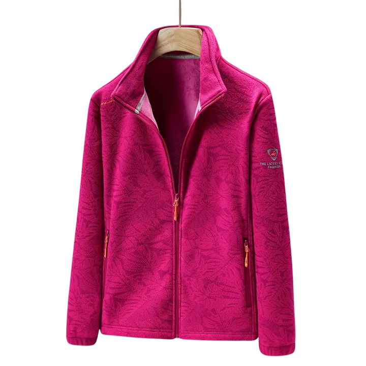 Dámská outdoor fleece bunda větruodolná s rostlinným vzorem – Marit