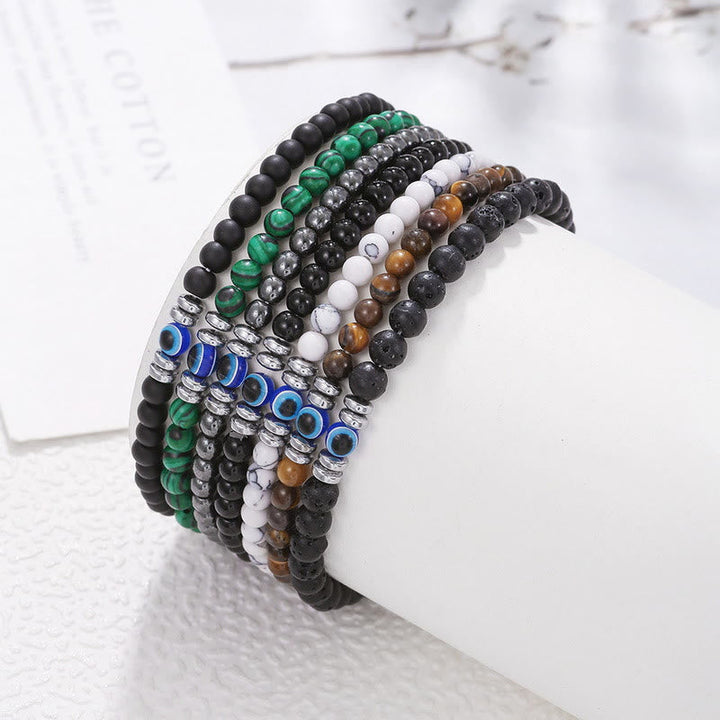 Mehrfarbige Perlenarmbänder, handgefertigt, elastisch, modisch, für Damen und Herren.