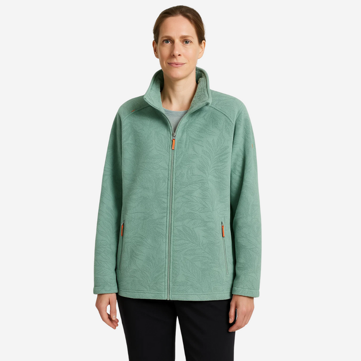 Dámská outdoor fleece bunda větruodolná s rostlinným vzorem – Marit