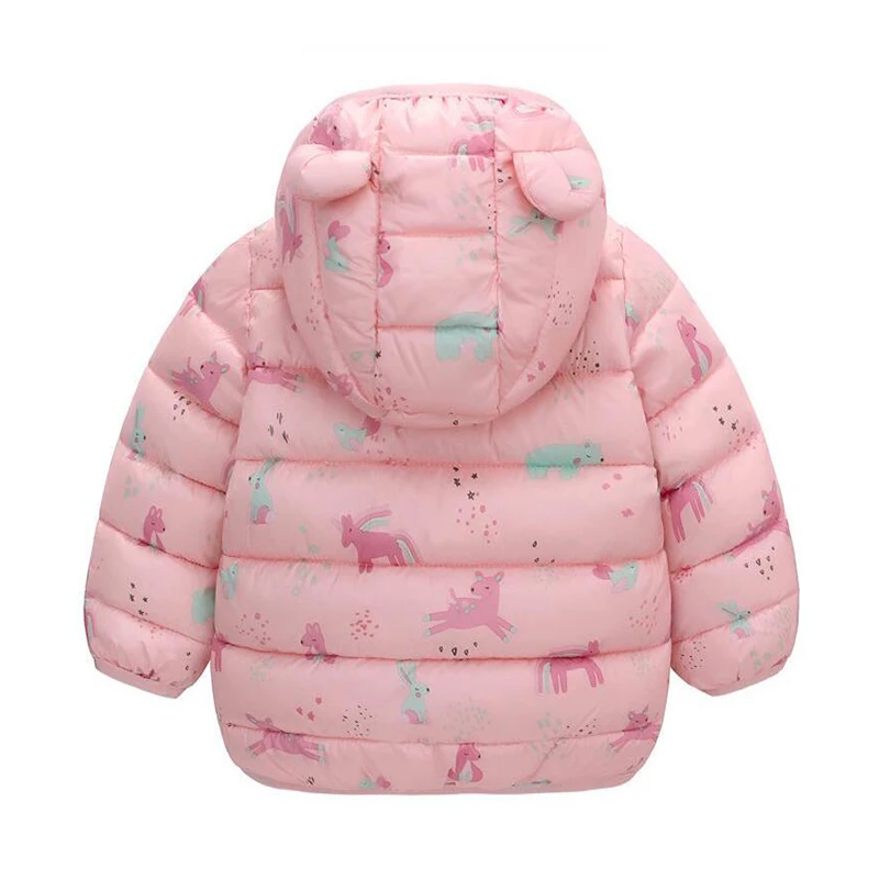 Dětská nepromokavá bunda ve stylu péřové bundy s kresleným designem – Miro