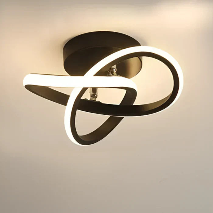 Moderne LED-Deckenleuchte, schwarz, dimmbar, energiesparend, für Wohnzimmerbeleuchtung.