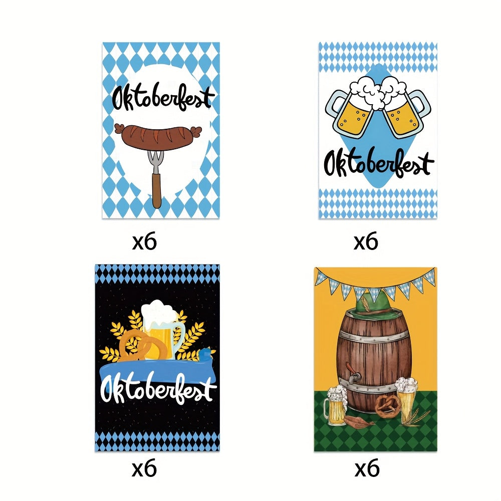 Oktoberfestové etikety — 3 sady (po 24 kusech) – sada pivních etiket Oktoberfest 2026