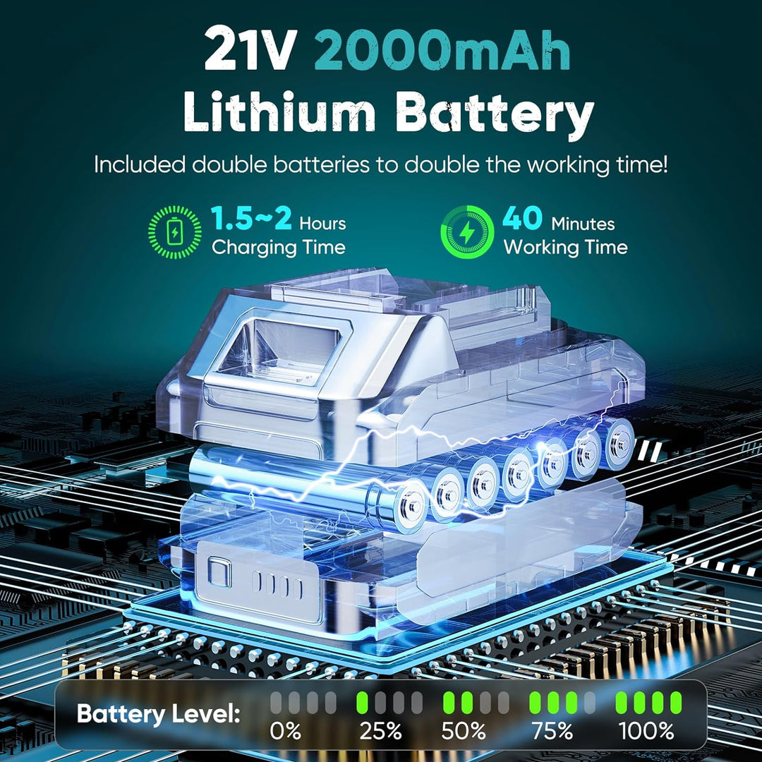 Akumulátorová mini řetězová pila 6 palců s LED světlem a 21V baterií – TimberCut