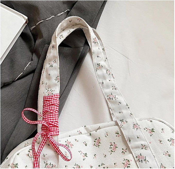 Bow Duffle Bag – Velká plátěná víkendová taška s detailem stuhy – Floria