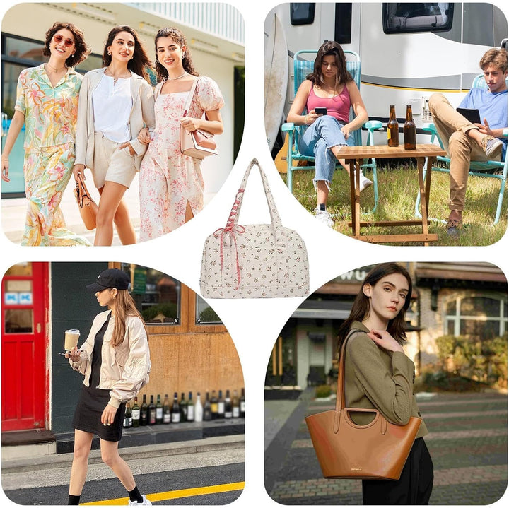 Bow Duffle Bag – Velká plátěná víkendová taška s detailem stuhy – Floria