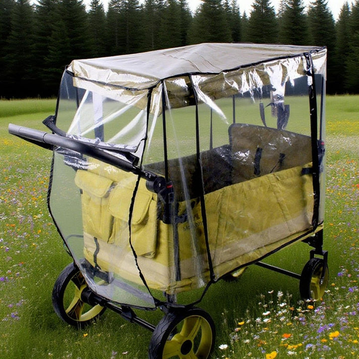 Ochrana proti dešti pro kočárky – větruodolná ochranná stříška pro dvoumístné a čtyřmístné kočárky – Venaro