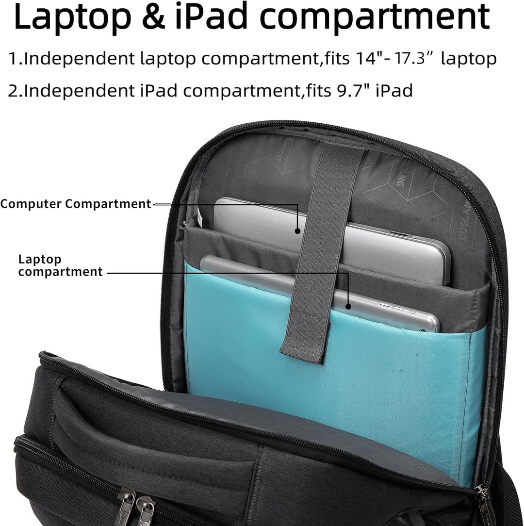 Voděodolný cestovní batoh na notebook s USB portem a organizovaným úložným prostorem