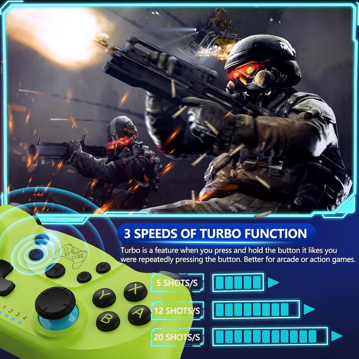 Bezdrátový ovladač pro Switch s joystiky s Hallovým efektem a funkcí Turbo – Nexora