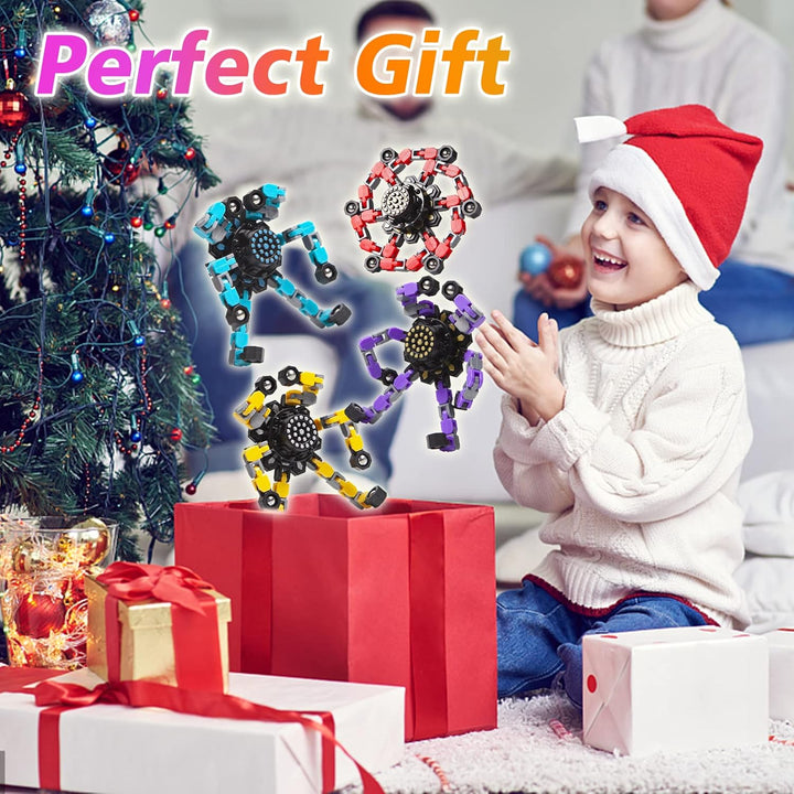 Tvarovatelný antistresový fidget spinner pro děti i dospělé – 4 kusy