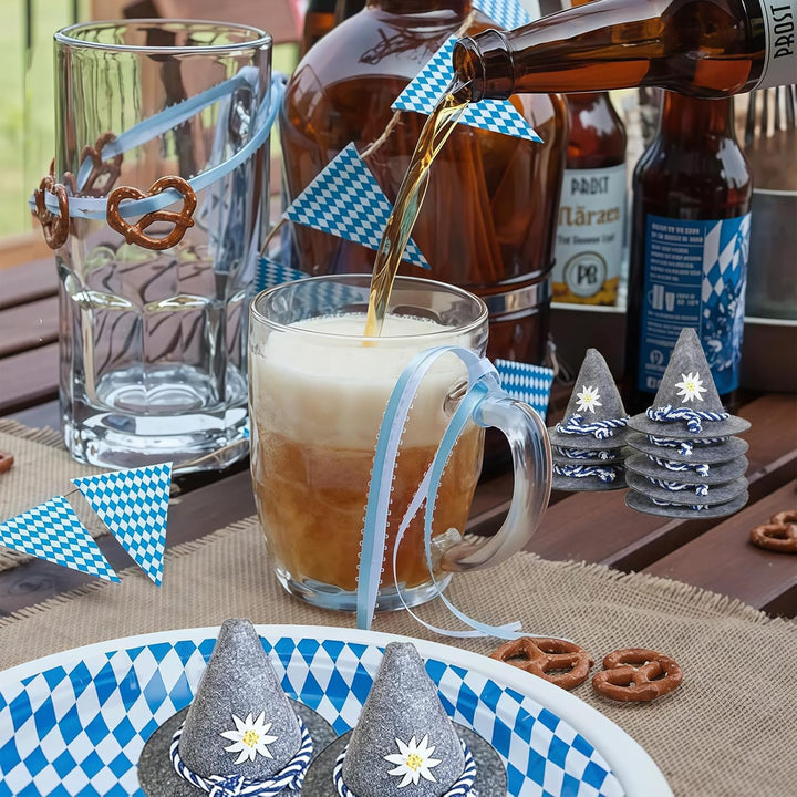 Mini tradiční filcové klobouky v balení po 12 – Edelweiß Mini Oktoberfest 2025