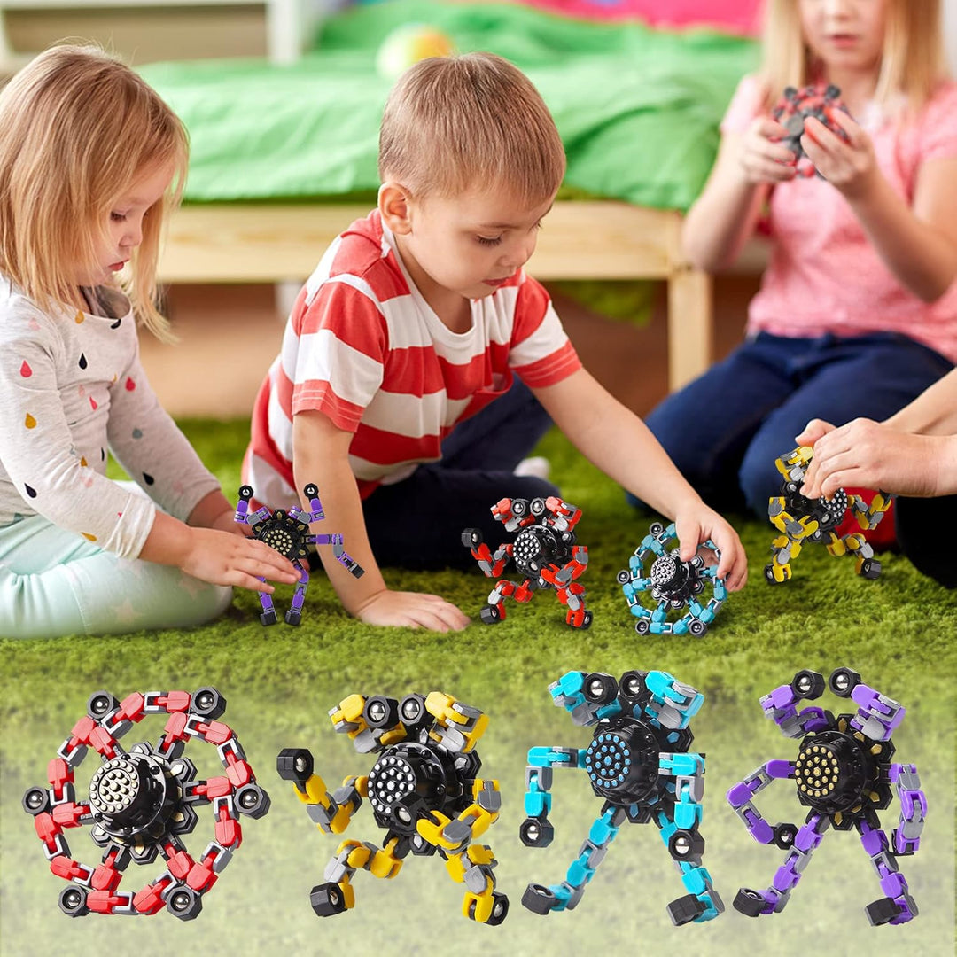 Tvarovatelný antistresový fidget spinner pro děti i dospělé – 4 kusy