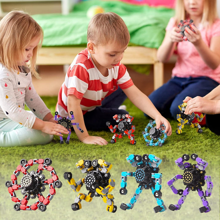 Tvarovatelný antistresový fidget spinner pro děti i dospělé – 4 kusy