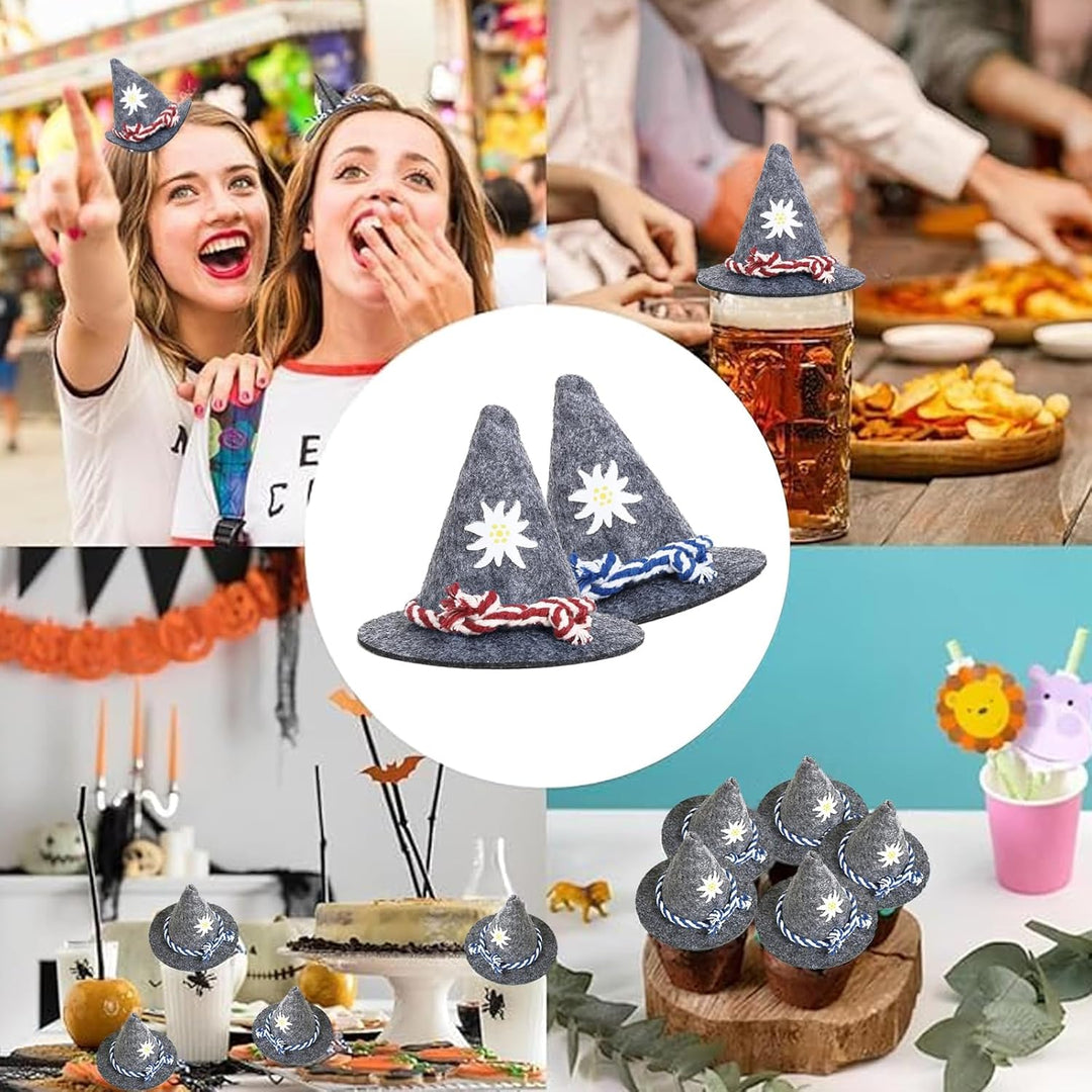 Mini tradiční filcové klobouky v balení po 12 – Edelweiß Mini Oktoberfest 2025
